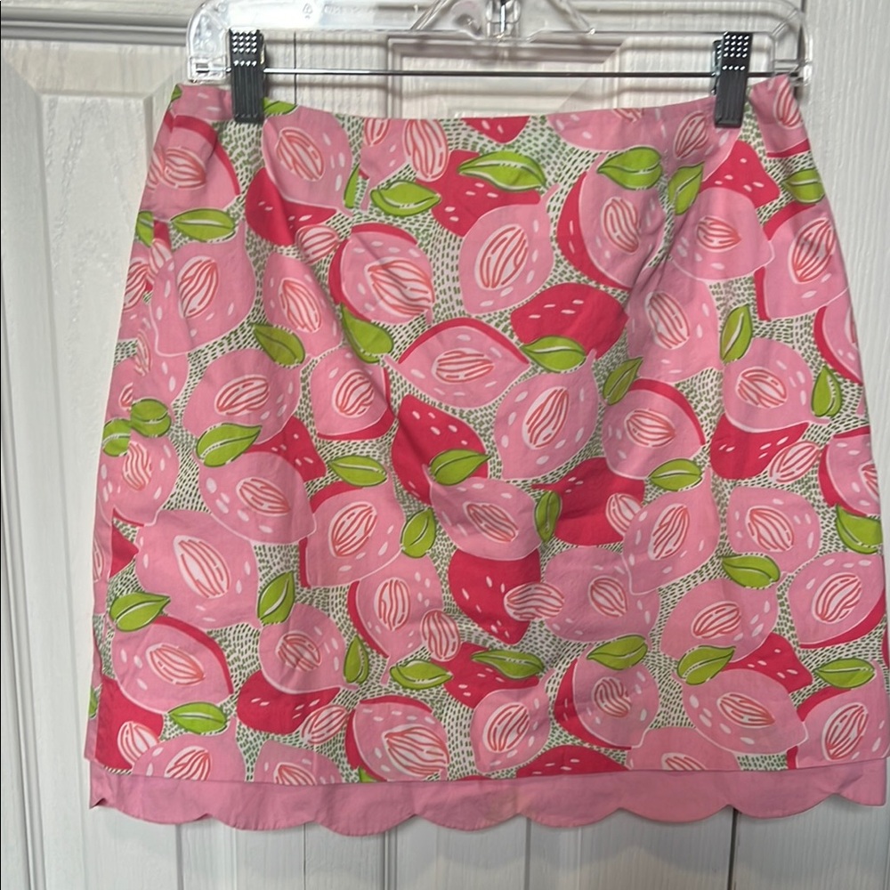 Lilly Pulitzer white label Pink and Green Patterned Skirt size 8